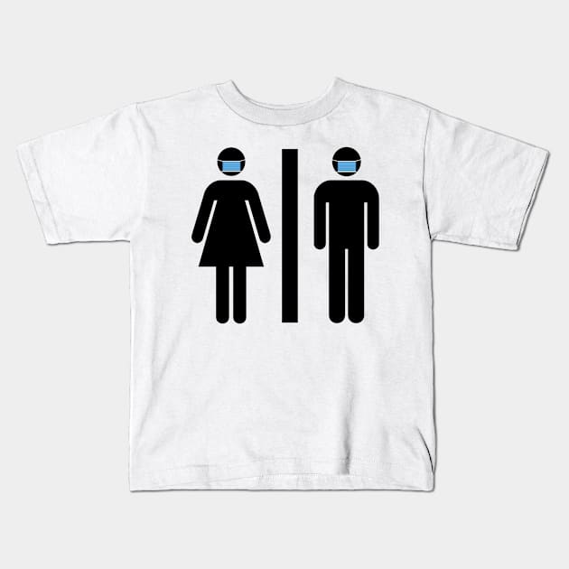 Washroom Sign Symbol Face Mask Kids T-Shirt by Nalidsa